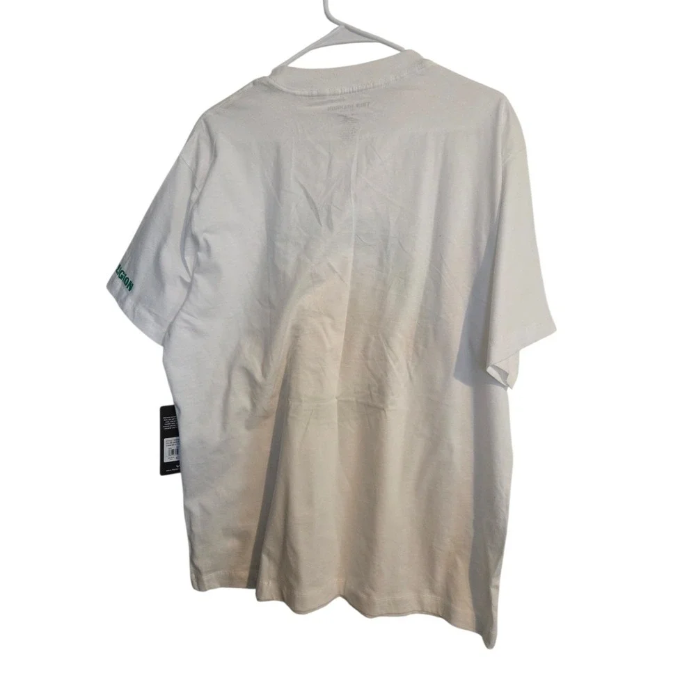 TRUE RELIGION‎ White Green with studs Short Sleeve Graphic T-shirt